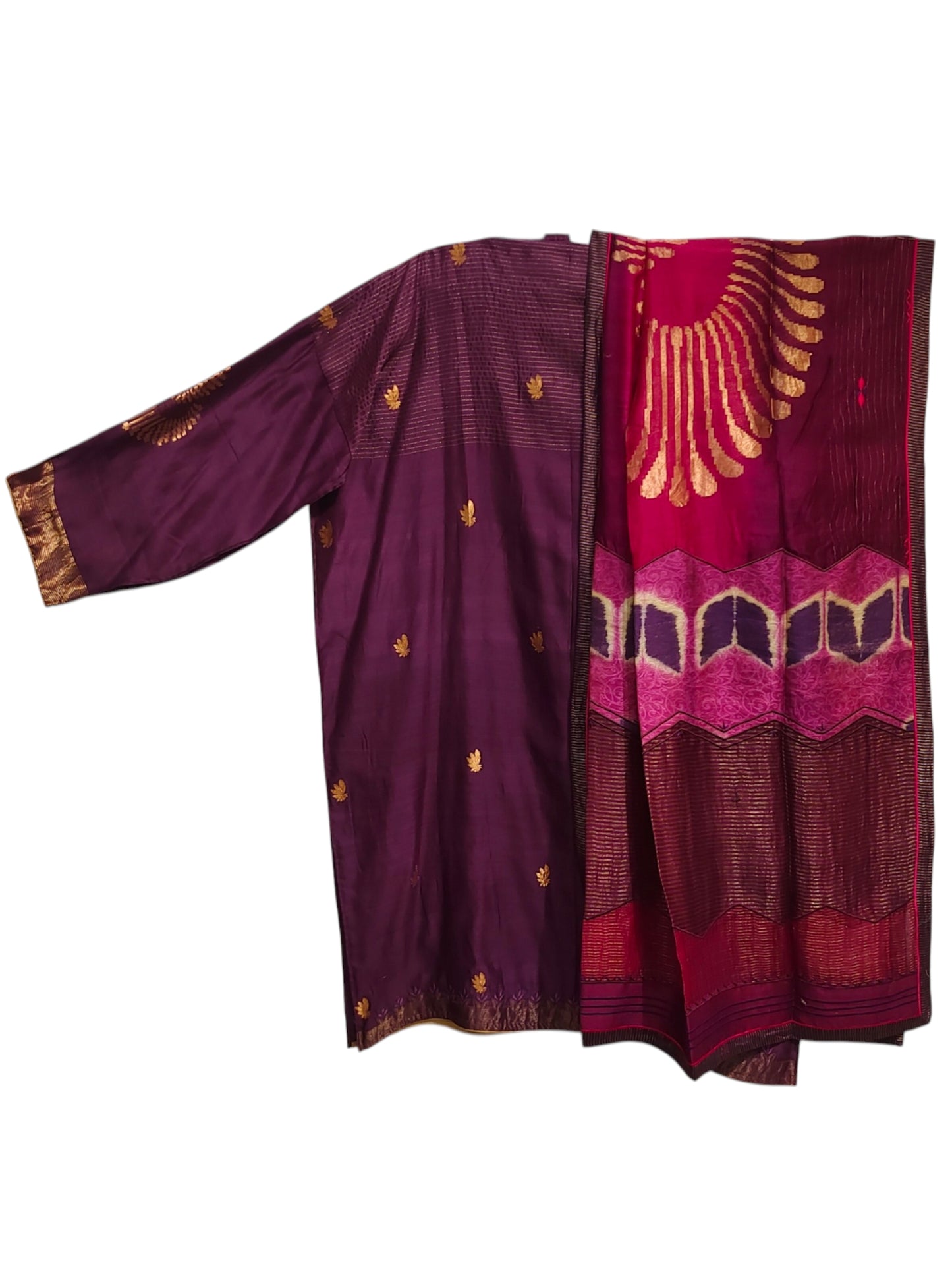 Semi Stitched Chanderi Formal Suitset