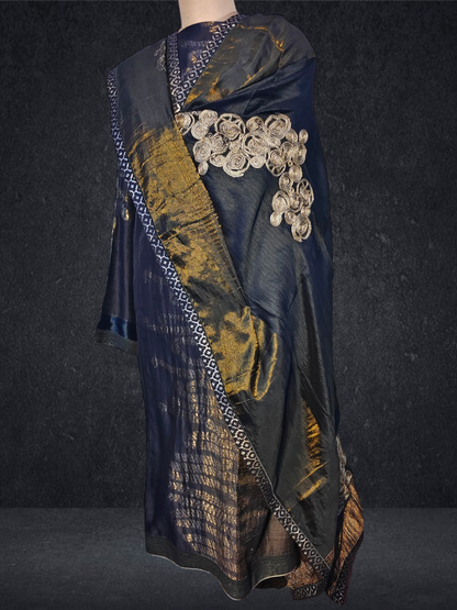 Semi Stitched Chanderi formal Suitset