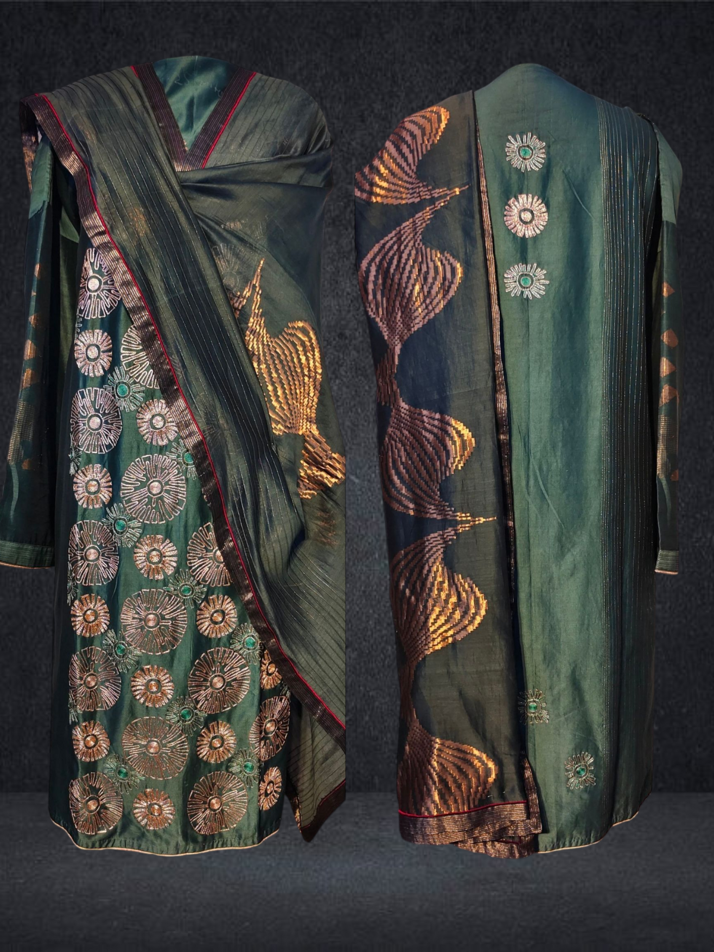 Semi Stitched Formal chanderi Suitset