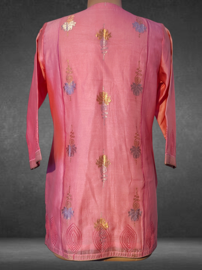 Stitched Chanderi Zariwoven Short Tunic