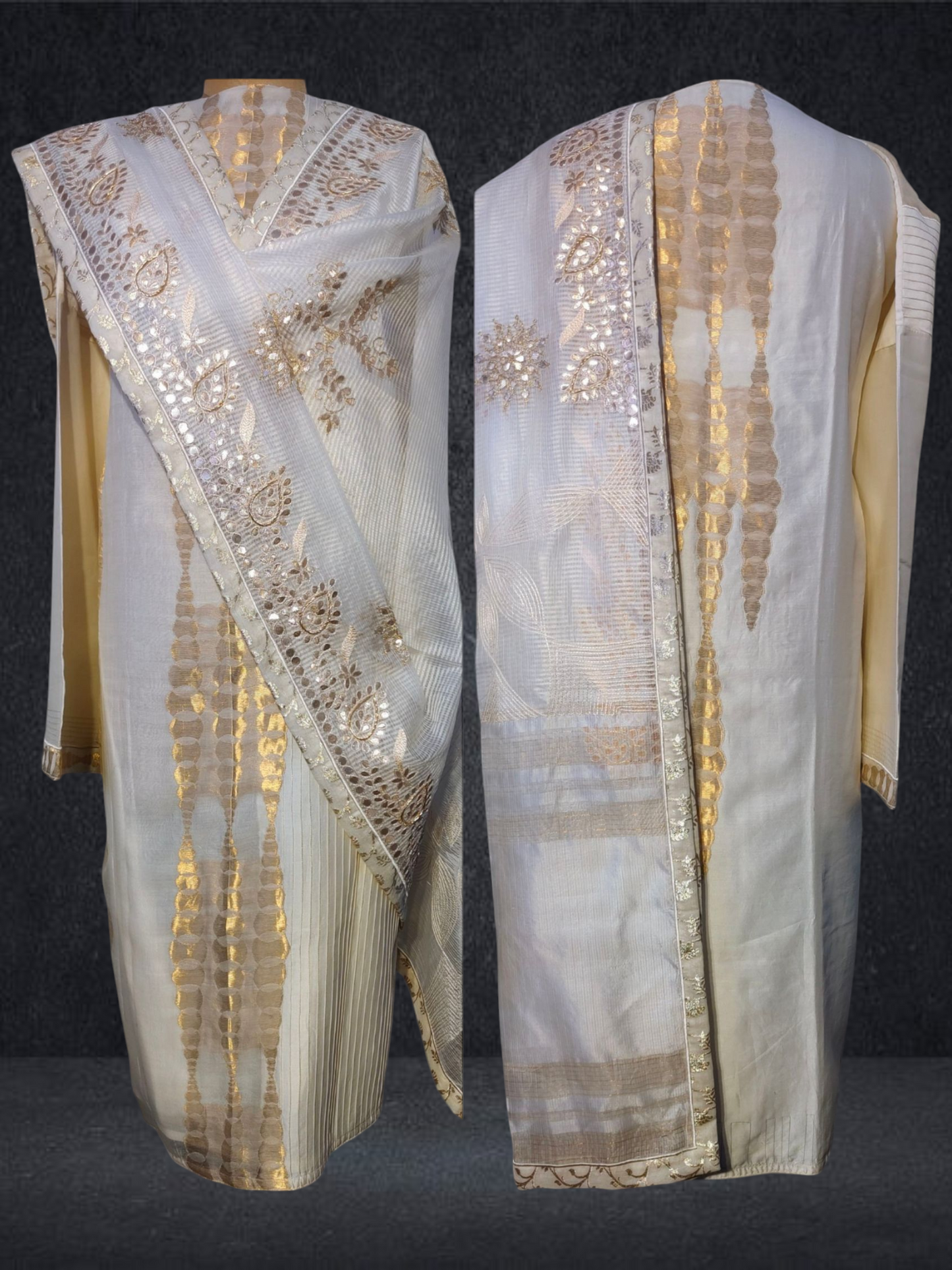 Semi Stitched Formal chanderi Suitset