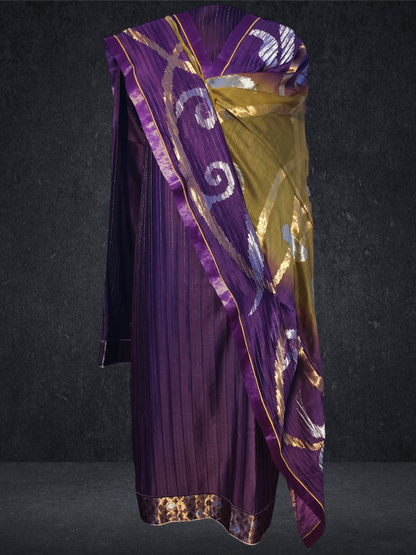 Semi Stitched Formal chanderi Suitset