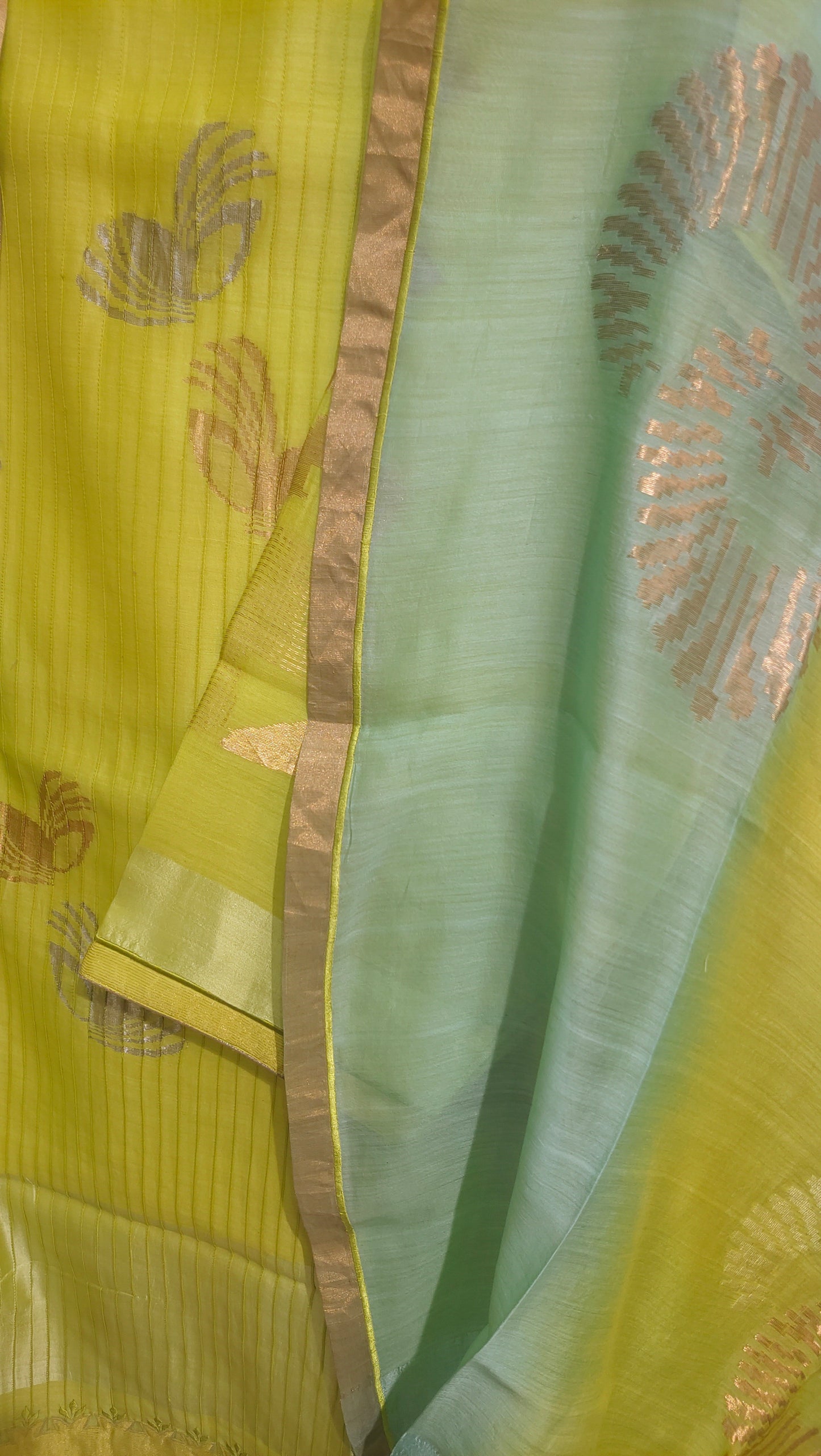 Semi Stitched Formal chanderi Suitset