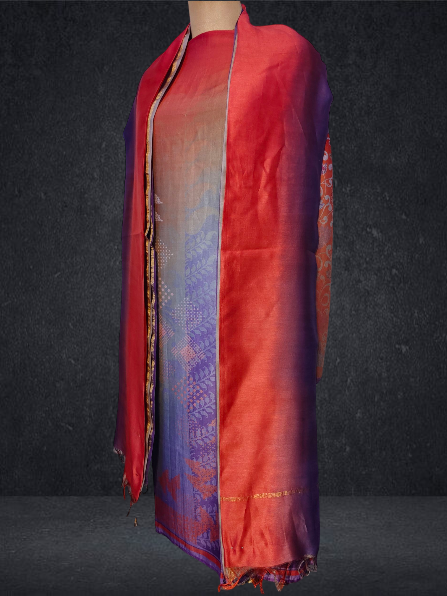 Semi Stitched Chanderi Casual Suitset VISHAL KAPUR