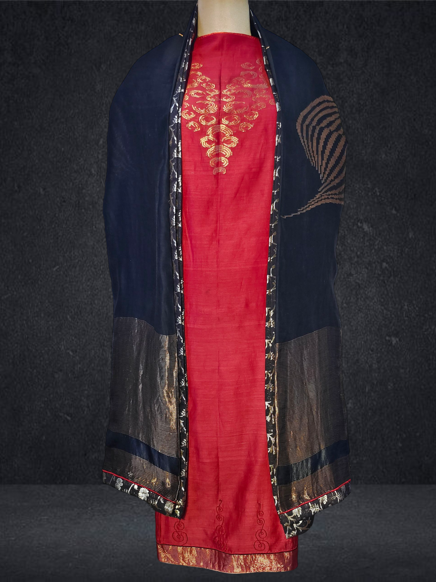 Semi Stitched Formal chanderi Suitset