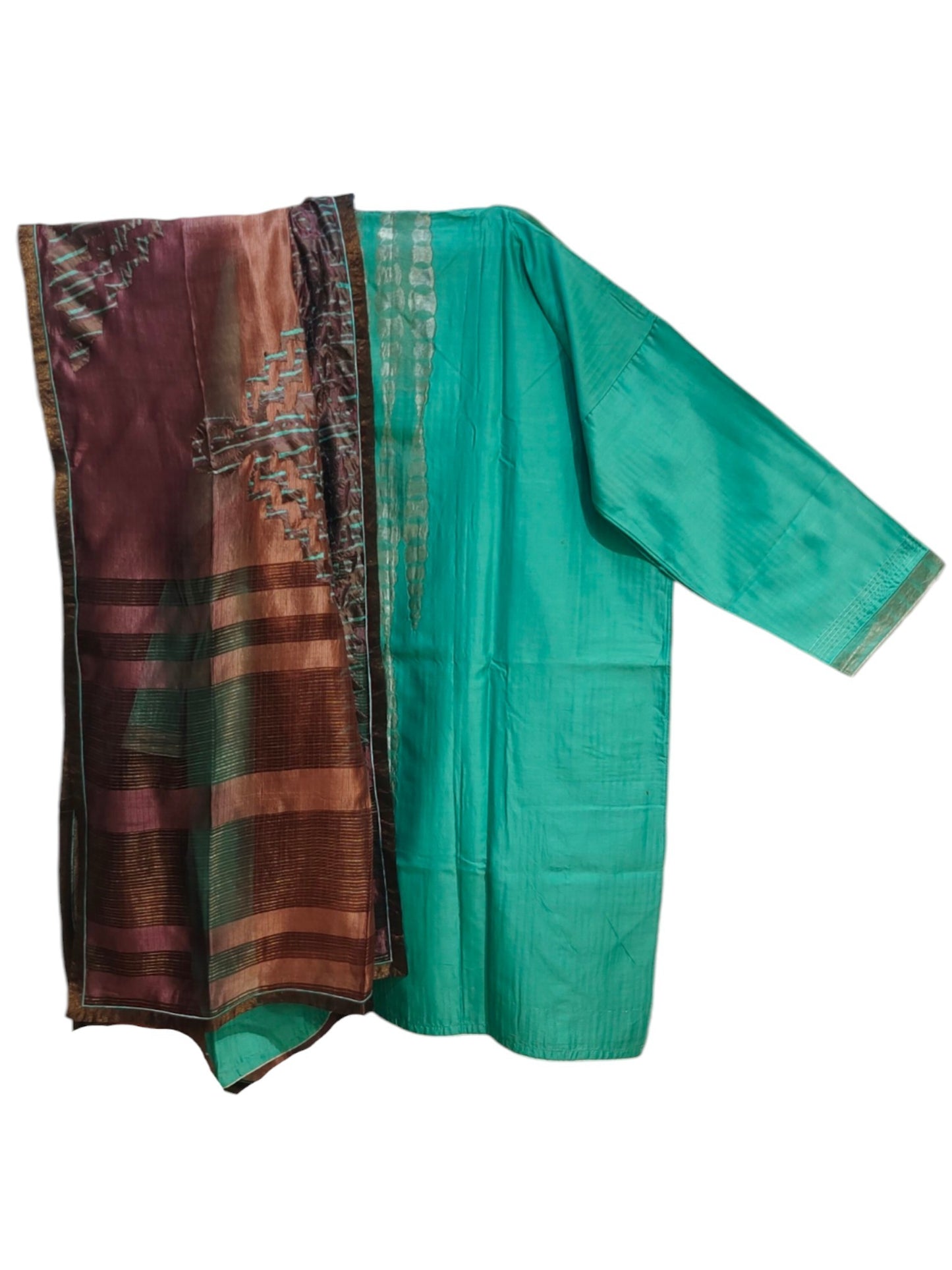 Semi Stitched Chanderi Formal Suitset