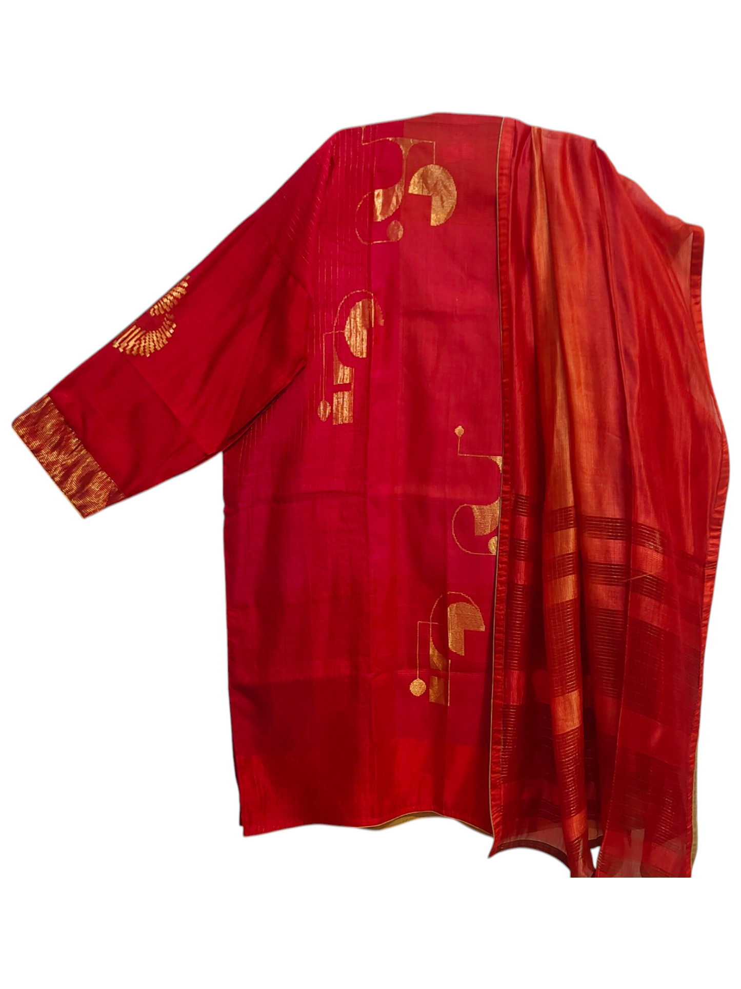 Semi Stitched Chanderi Formal Suitset