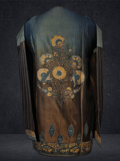 Semistitched Chanderi Ajrakh Short Tunic VISHAL KAPUR STUDIO
