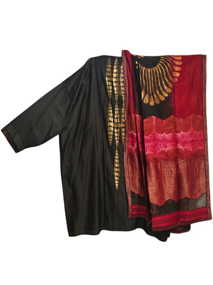 Semi Stitched Chanderi Formal Suitset