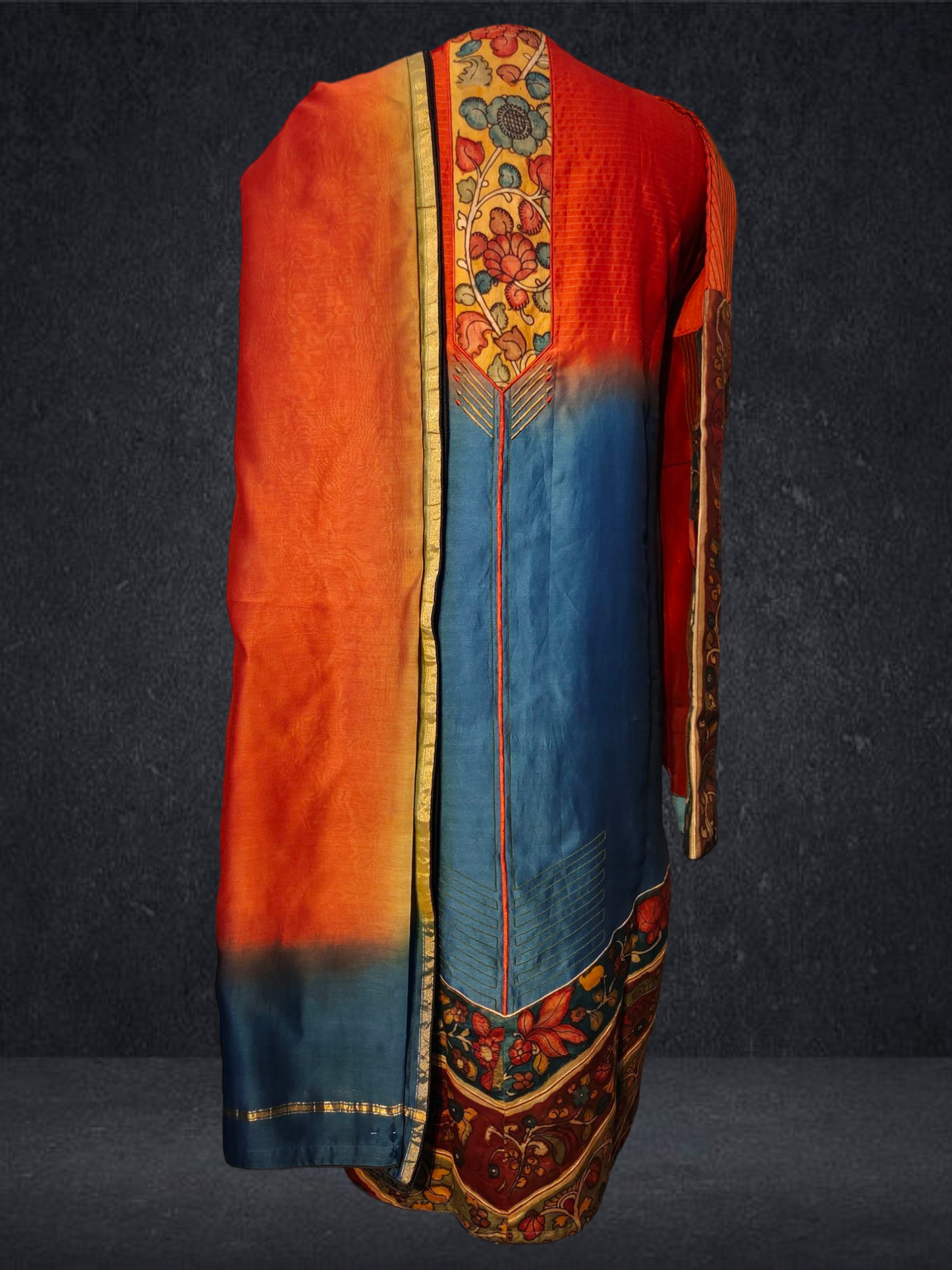 Semi Stitched Formal chanderi Suitset