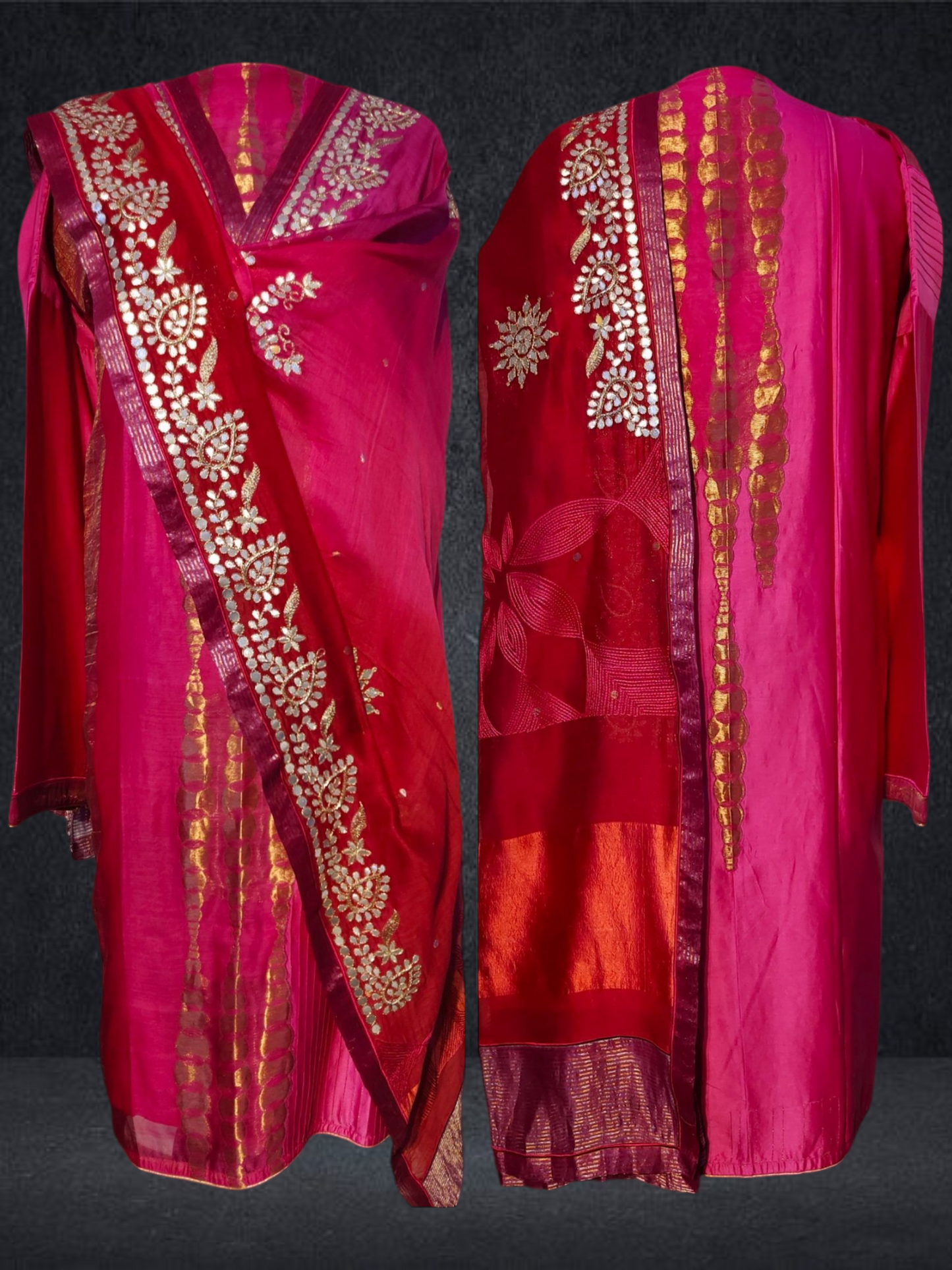 Semi Stitched Formal chanderi Suitset