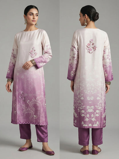 Semi Stitched Chanderi kurta