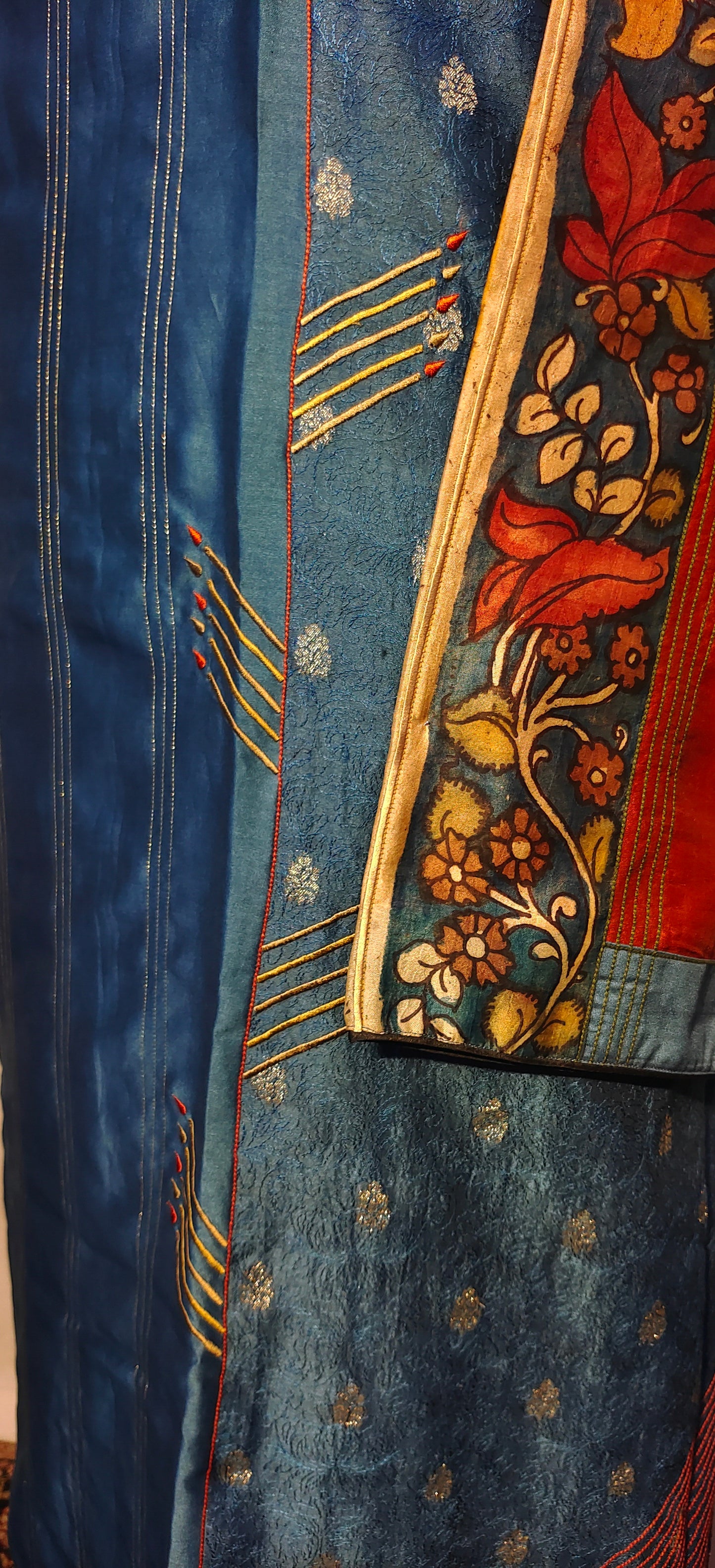 Semi Stitched Chanderi kurta