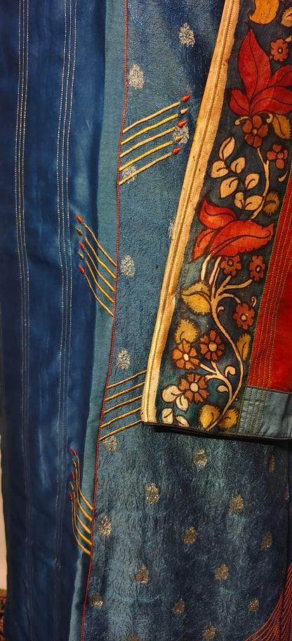 Semi Stitched Chanderi kurta