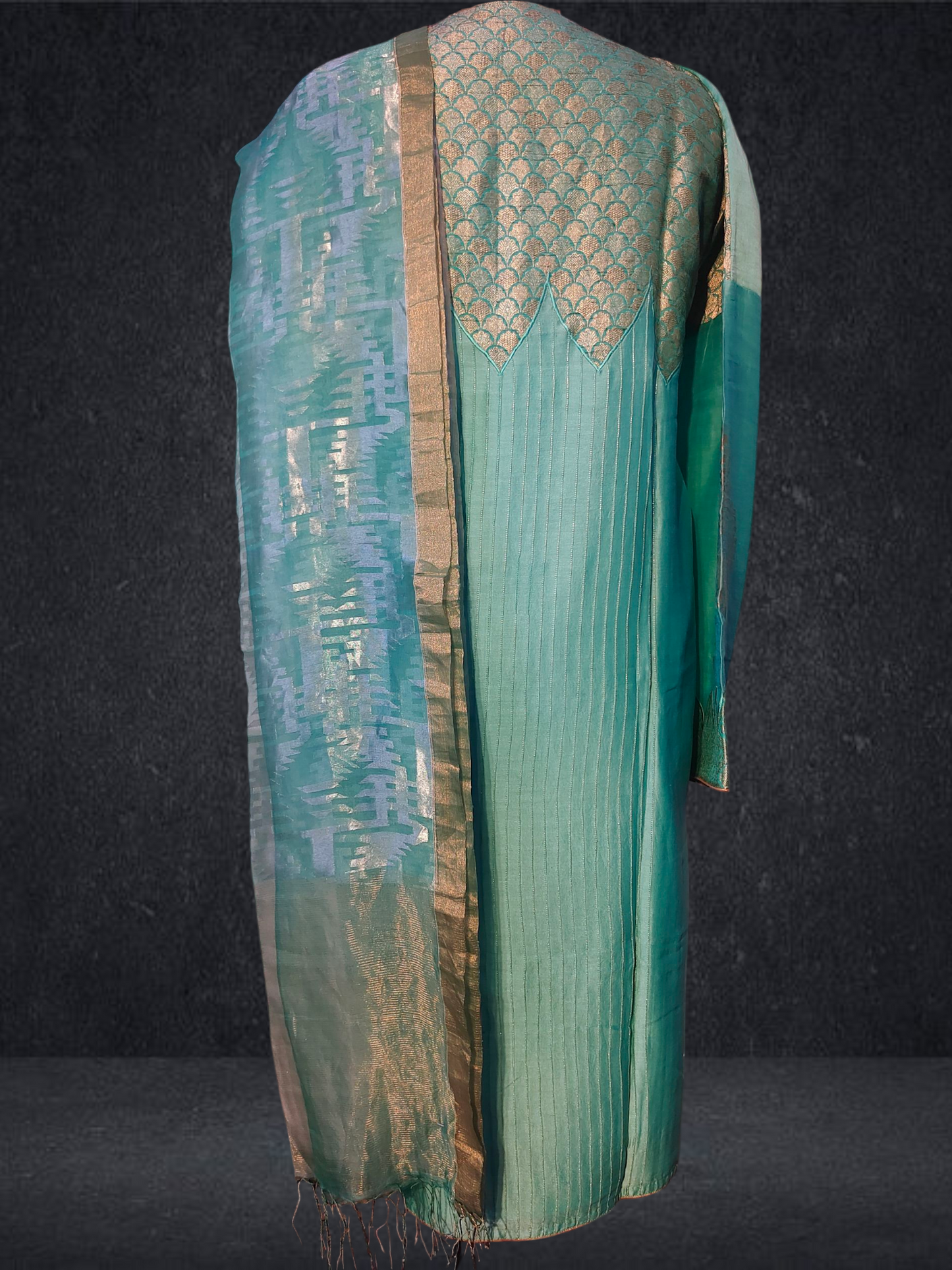 Semi Stitched Formal chanderi Suitset