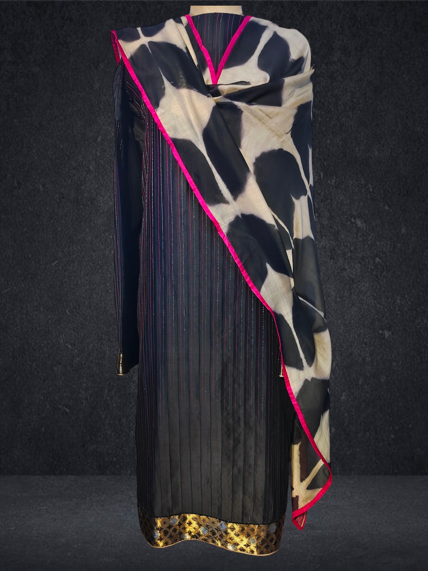 Semi Stitched Formal chanderi Suitset