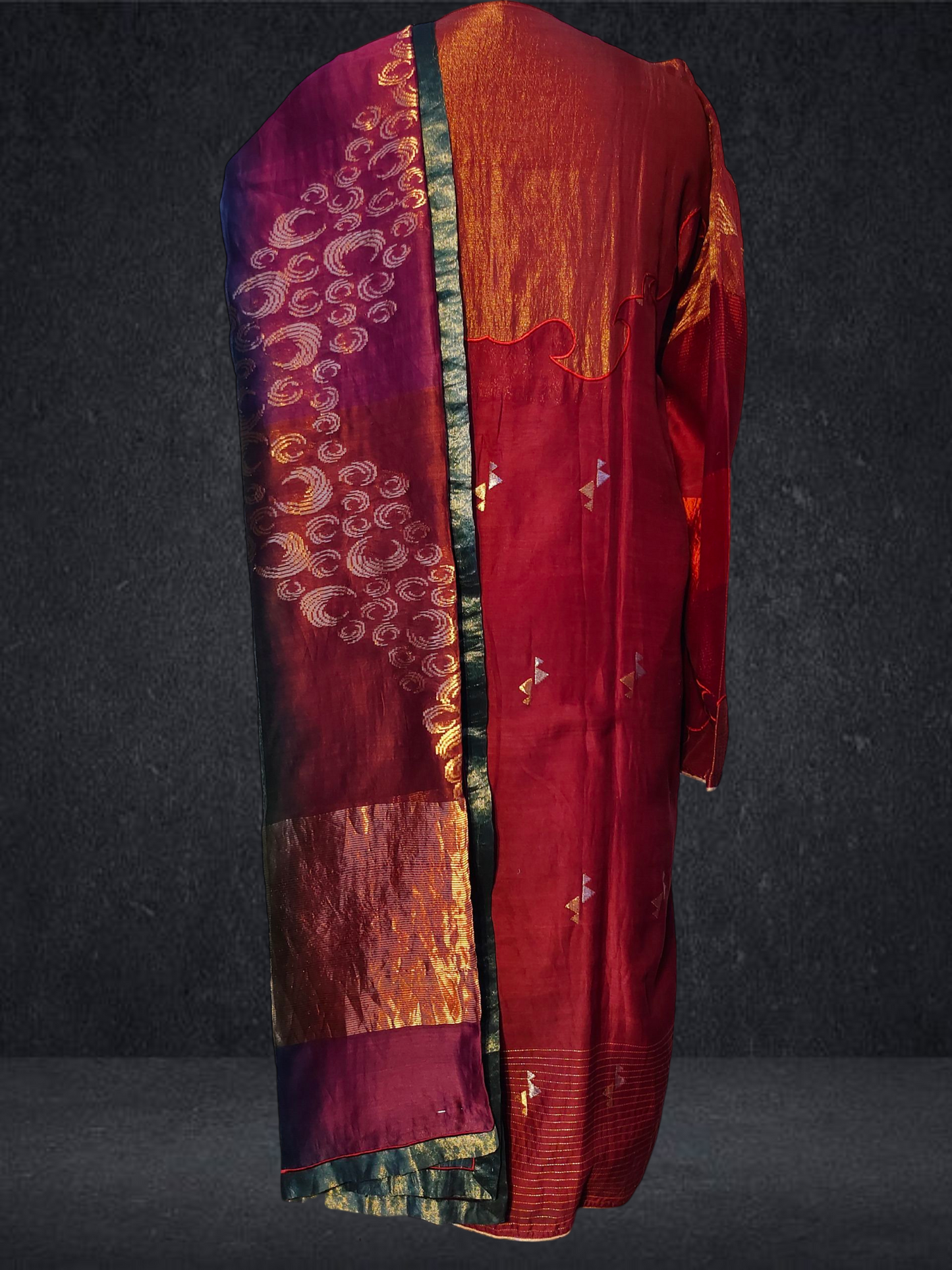 Semi Stitched Formal chanderi Suitset