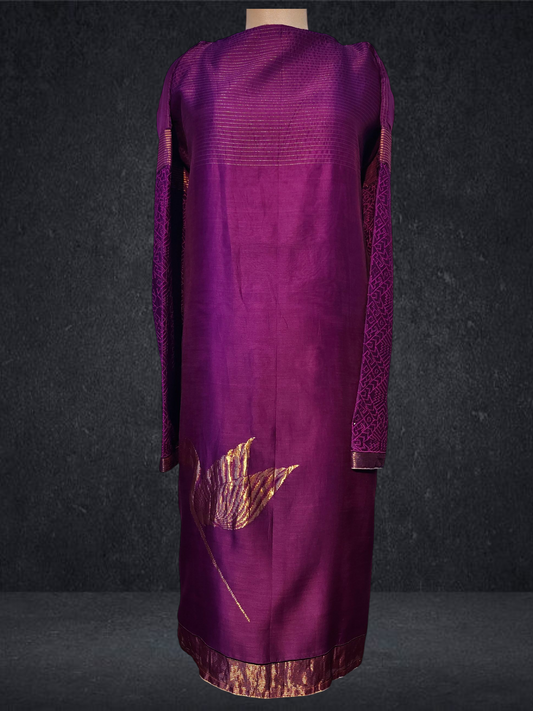 Semi Stitched Formal chanderi Kurta