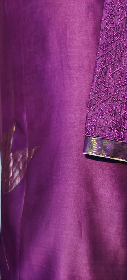 Semi Stitched Formal chanderi Kurta