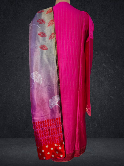 Semi Stitched Chanderi Formal Suitset