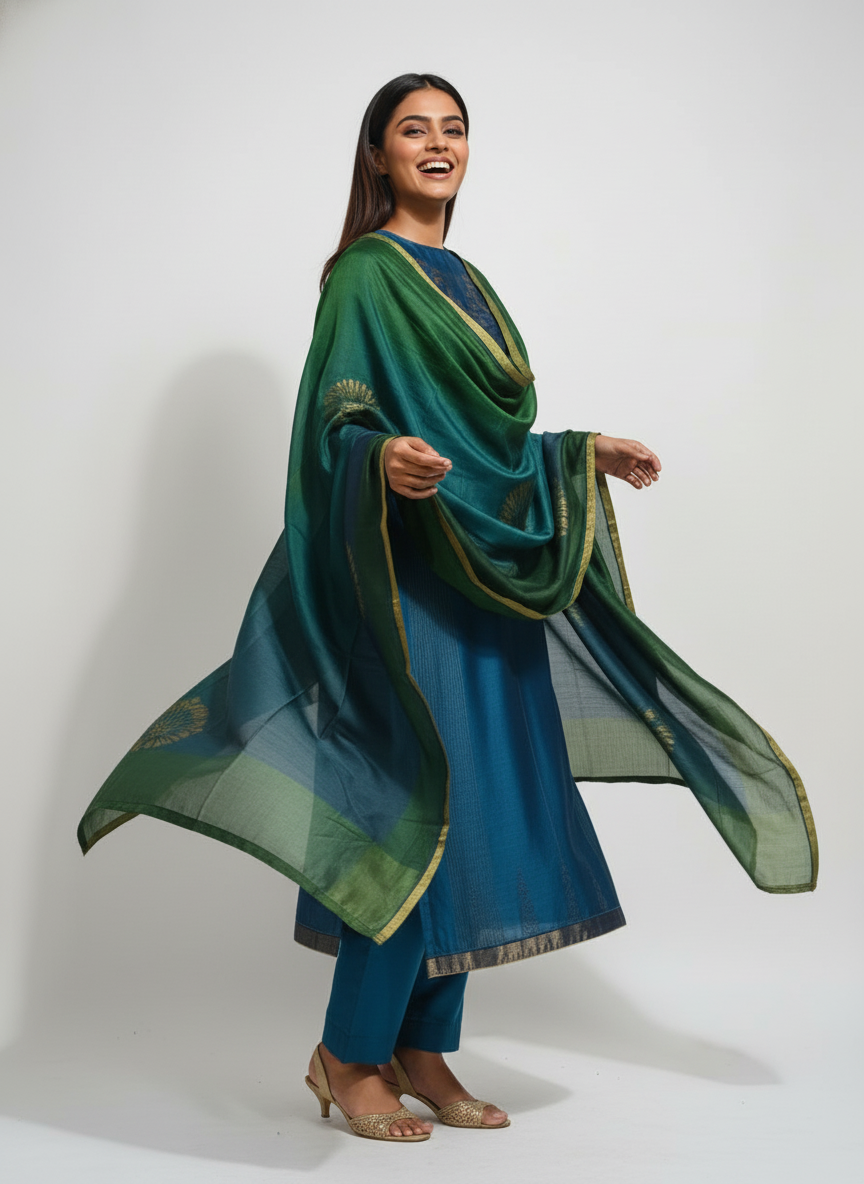 Semi Stitched Formal Chanderi Suitset