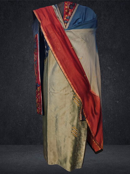 Semi Stitched Formal chanderi Suitset
