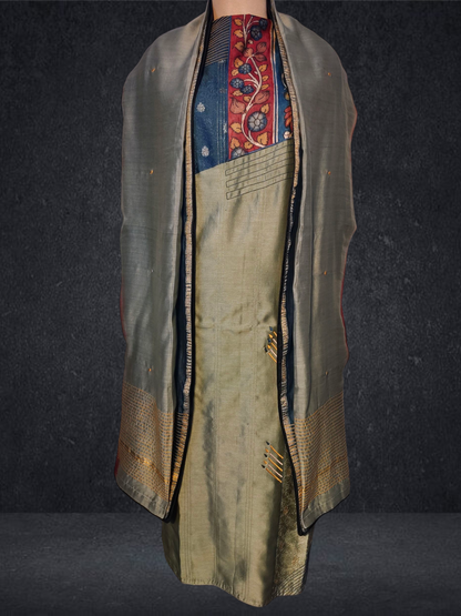 Semi Stitched Formal chanderi Suitset