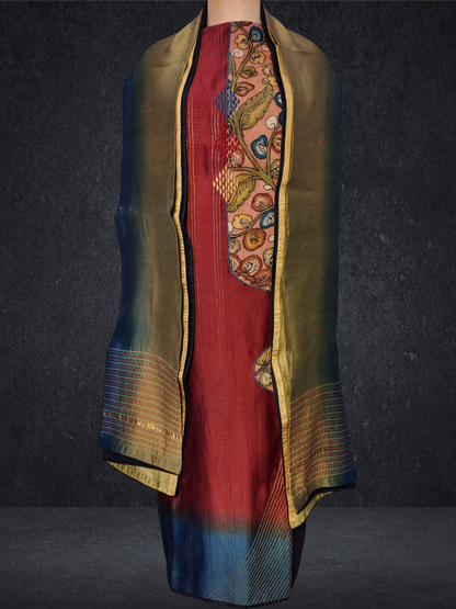 Semi Stitched Formal chanderi Suitset