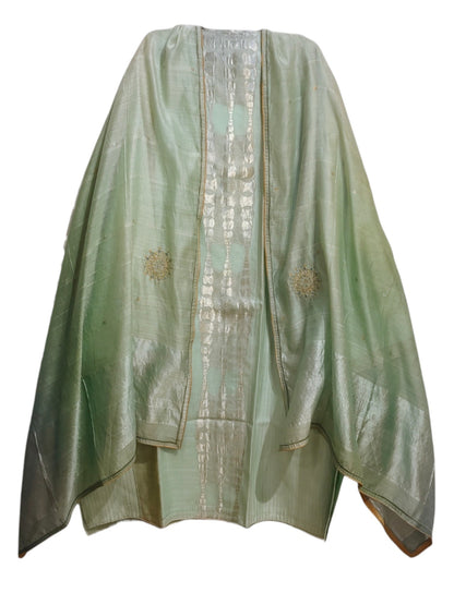 Semi Stitched Chanderi Formal Suitset