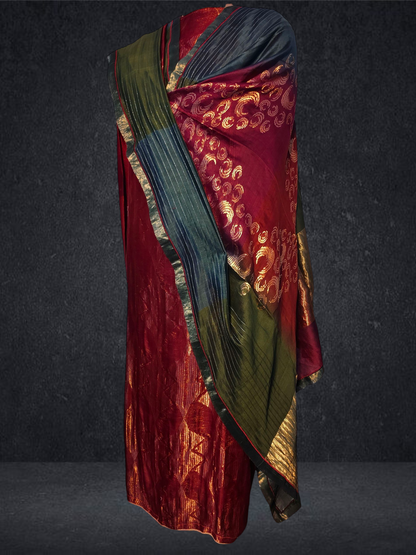 Semi Stitched Formal chanderi Suitset