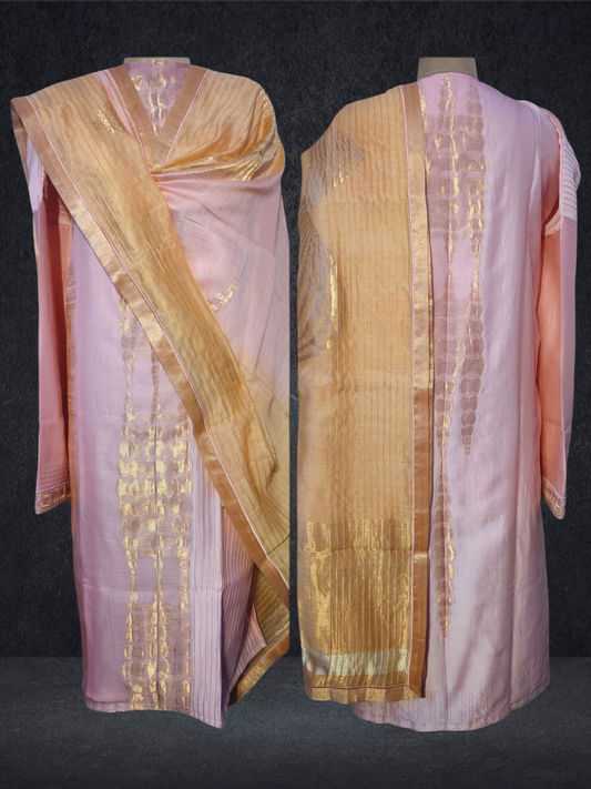 Semi Stitched Formal chanderi Suitset