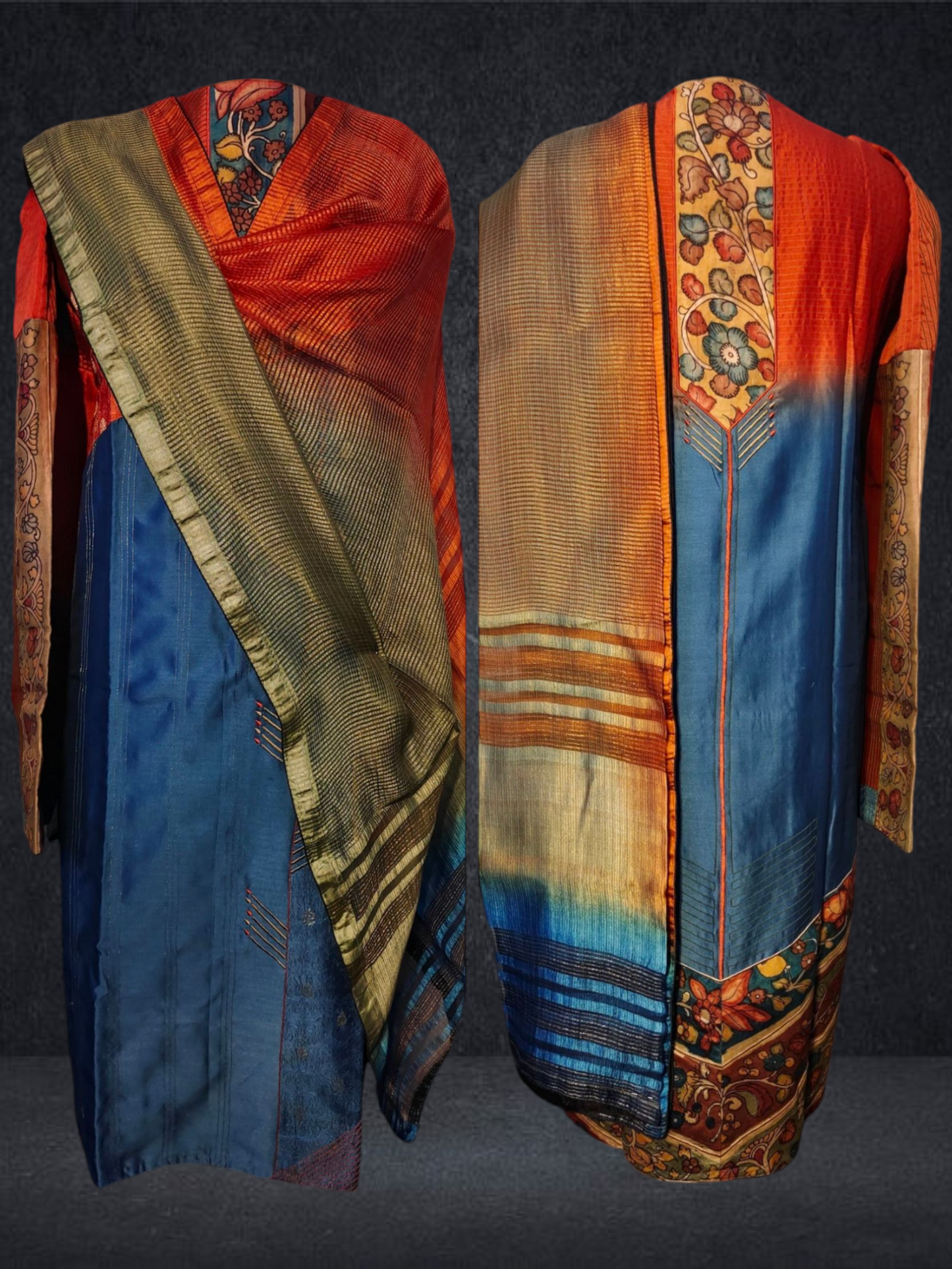 Semi Stitched Chanderi Formal Suitset
