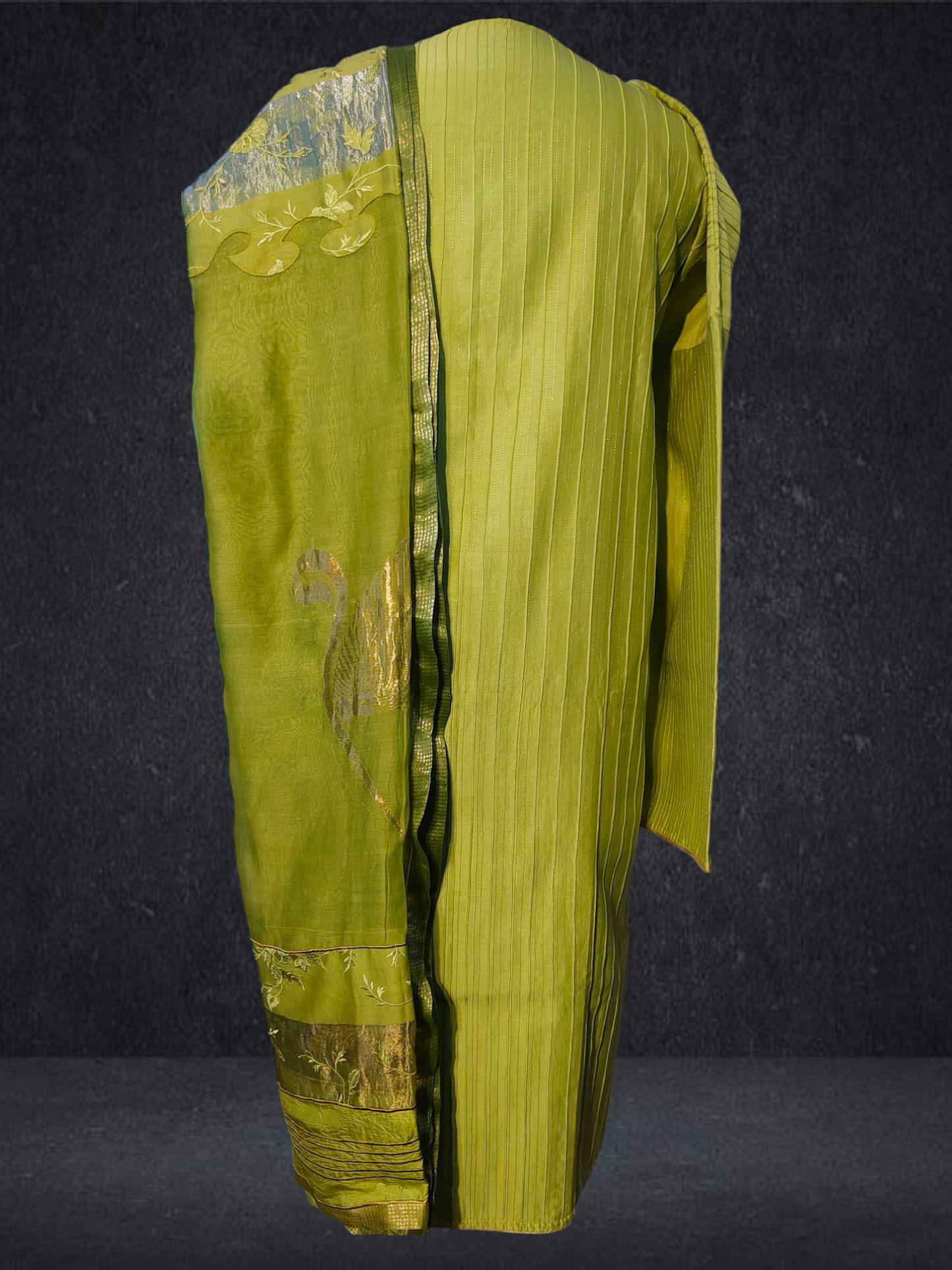 Semi Stitched Chanderi Formal Suitset