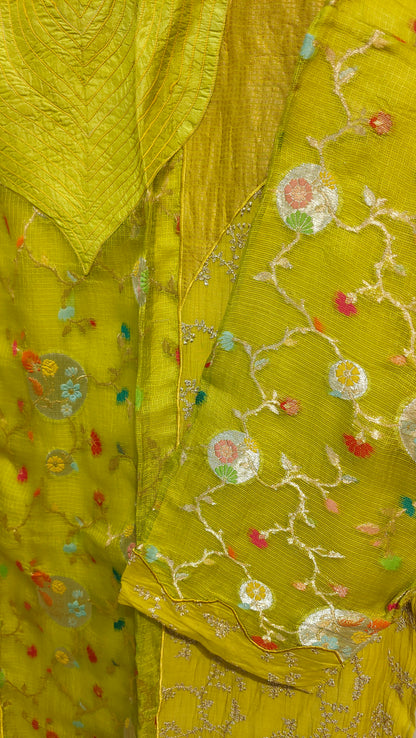 Semi Stitched Chanderi Formal Suitset