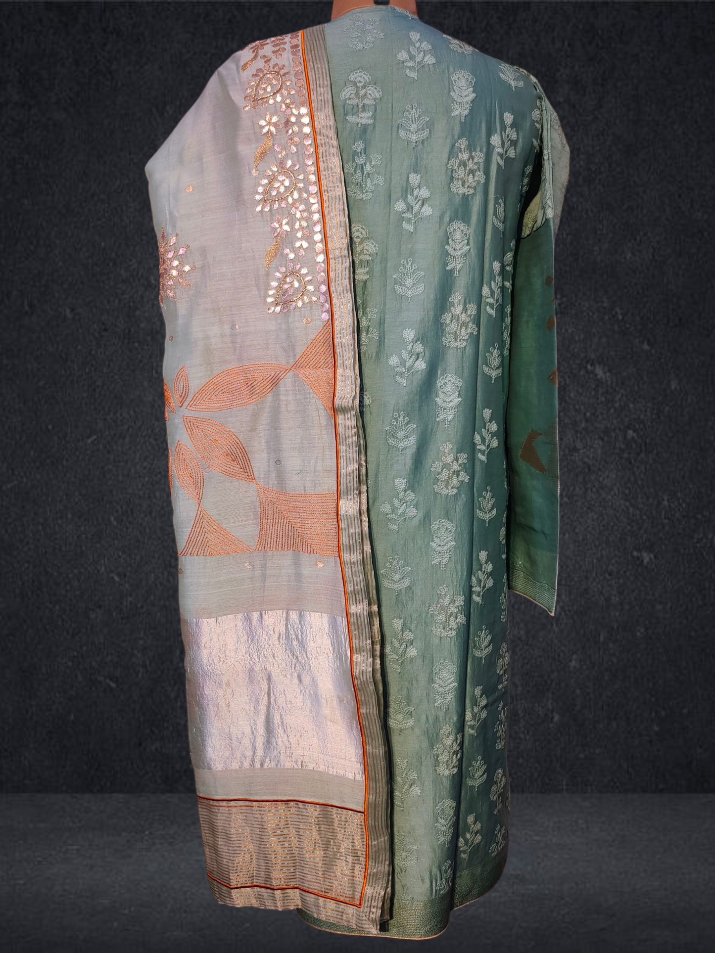 Semi Stitched Formal chanderi Suitset