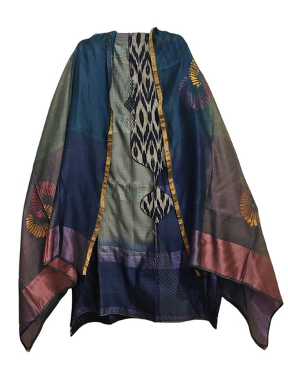 Semi Stitched Chanderi Formal Suitset