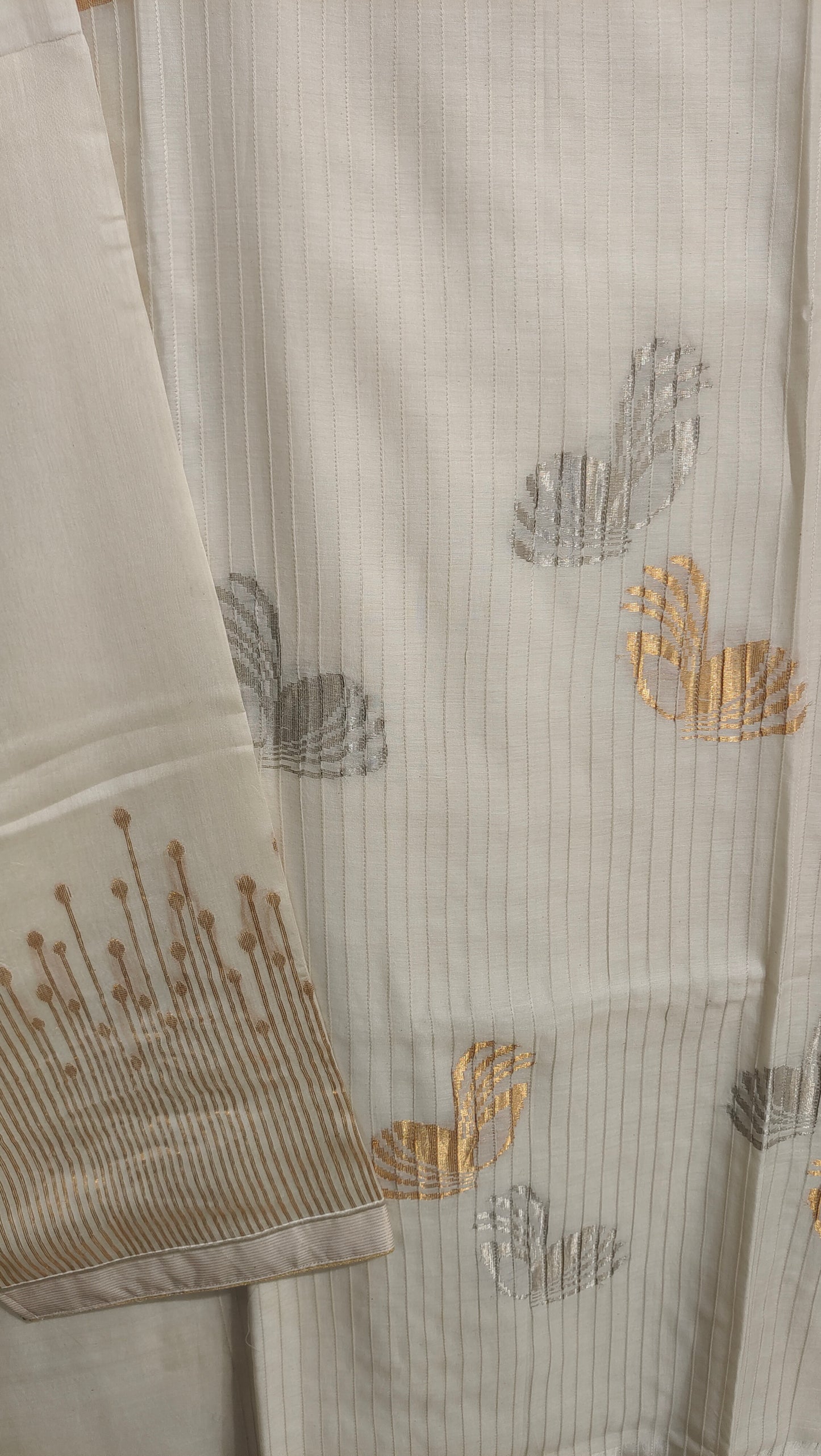 Semi Stitched Formal chanderi Suitset