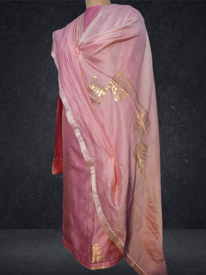 Semi Stitched Formal chanderi Suitset