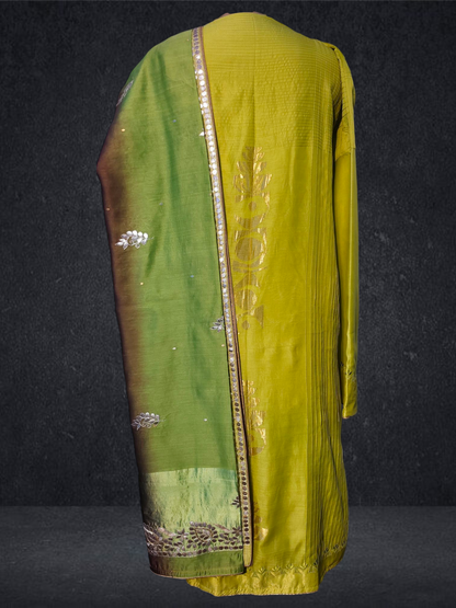 Semi Stitched Formal chanderi Suitset