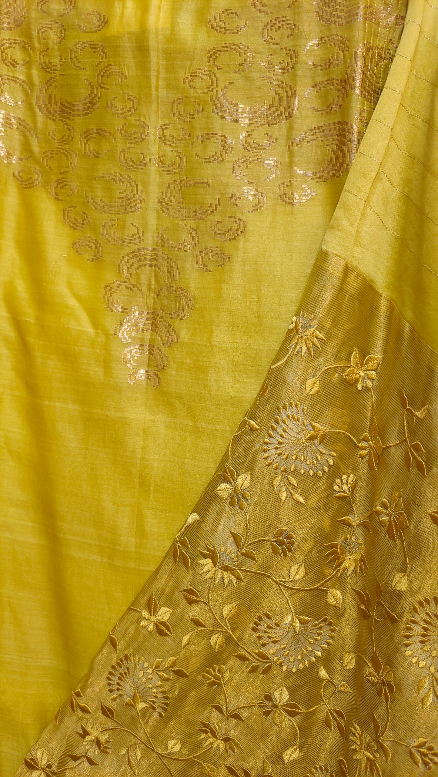 Semi Stitched Chanderi Formal Suitset