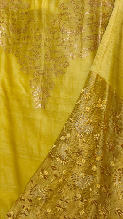 Semi Stitched Chanderi Formal Suitset