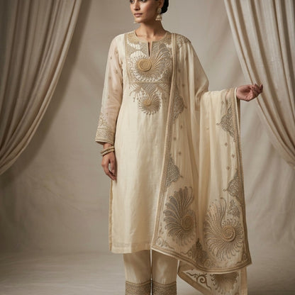 Customised Chanderi Embroidered set