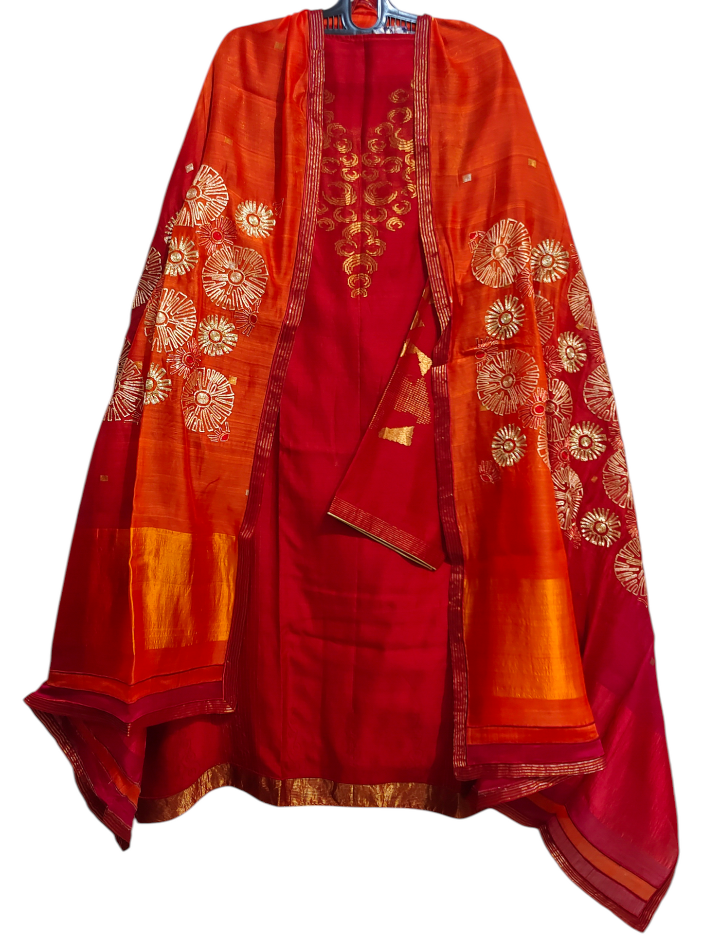 Semi Stitched Formal chanderi Suitset