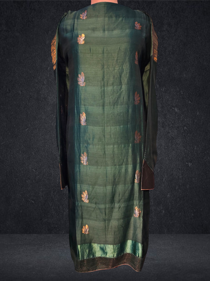 Semi Stitched Formal chanderi Suitset