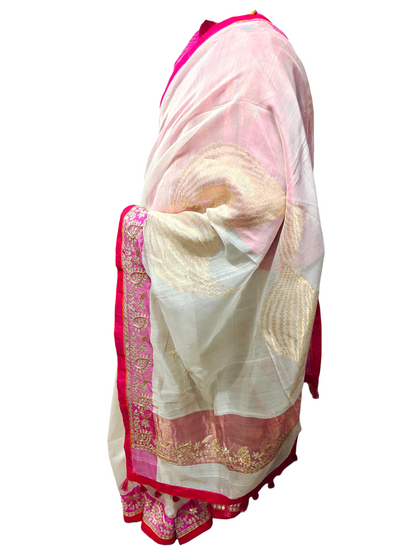 Formal Chanderi Zari Woven With Gota Saree