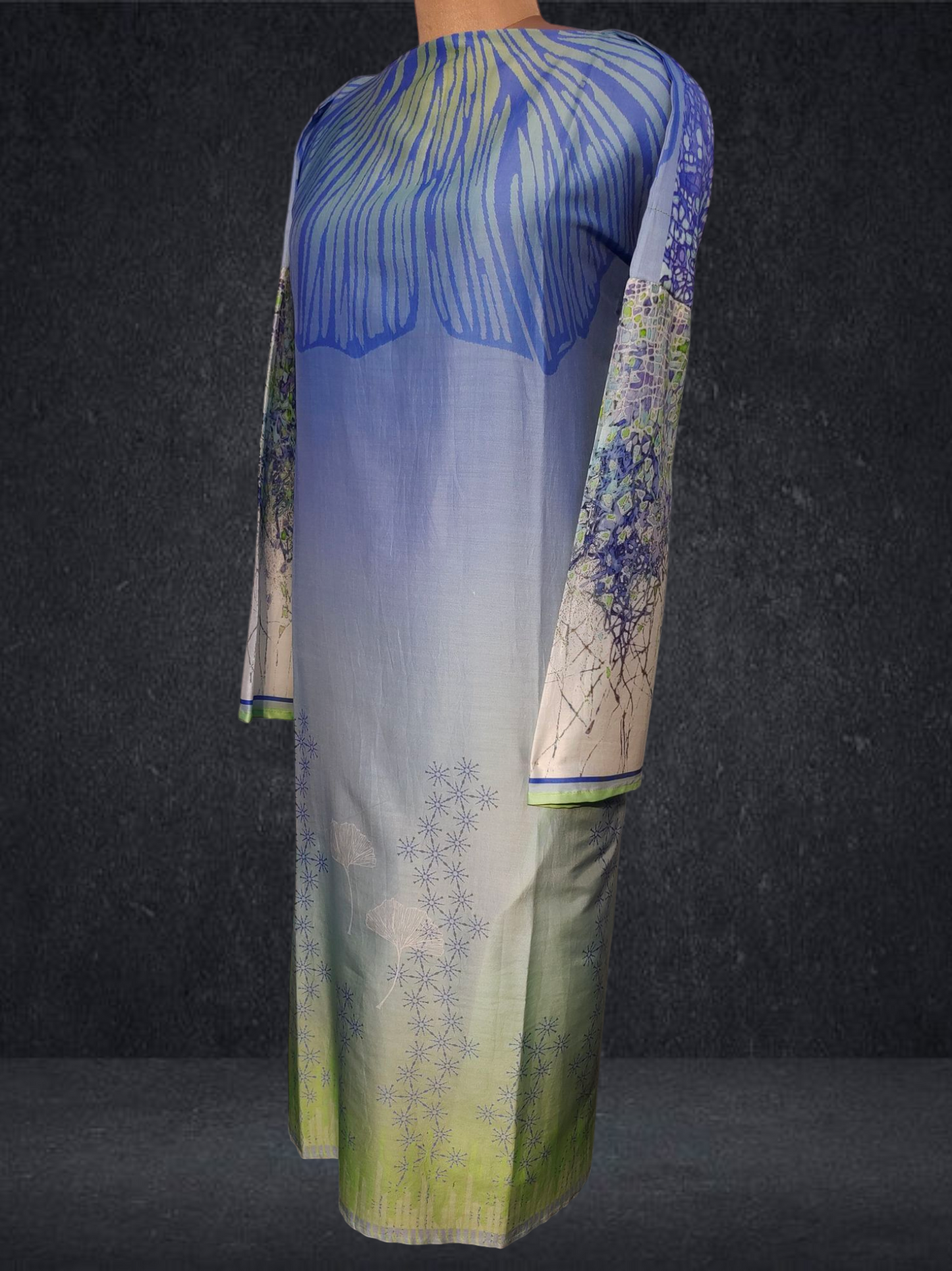 Semi Stitched Chanderi Printed kurta