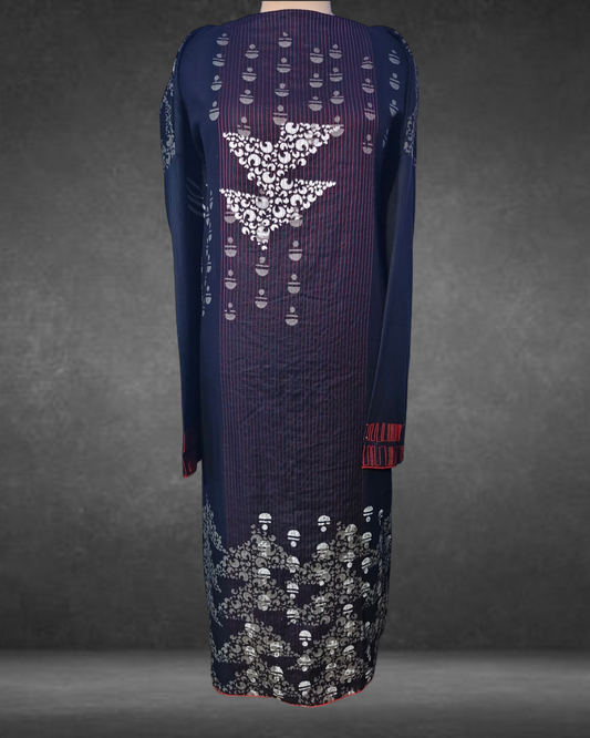 Semistitched Cotton Block Printed Kurta