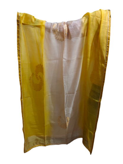 Semi Stitched Formal chanderi Suitset