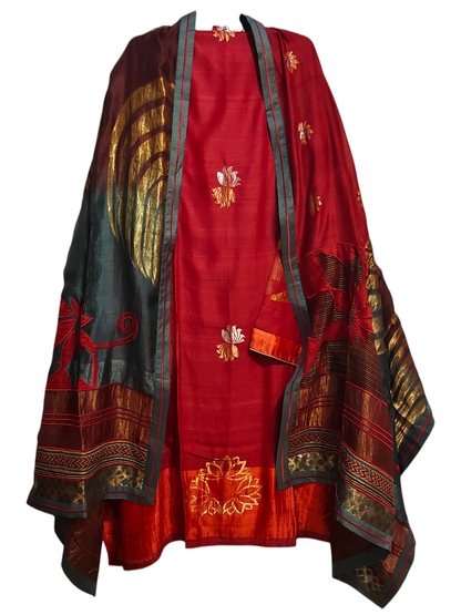 Semi Stitched Formal Chanderi Suitset