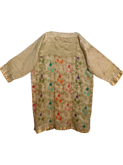Semi Stitched Chanderi Formal Suitset